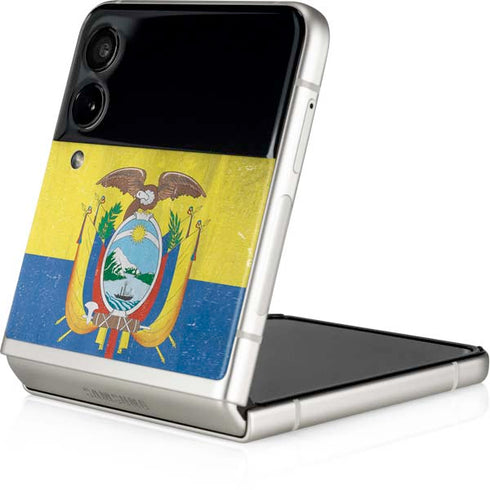 Ecuador Flag Distressed Galaxy Z Flip3 5G Skin